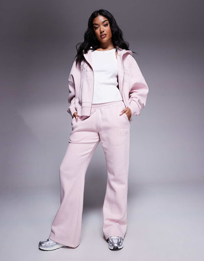 Embroidered Logo Wide Leg Jogger Co-Ord