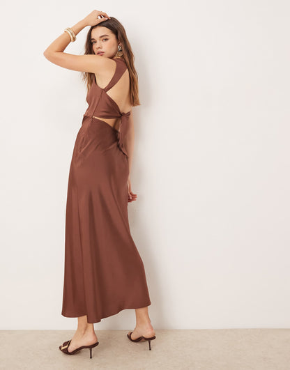 Nova Satin Tie Back Dress