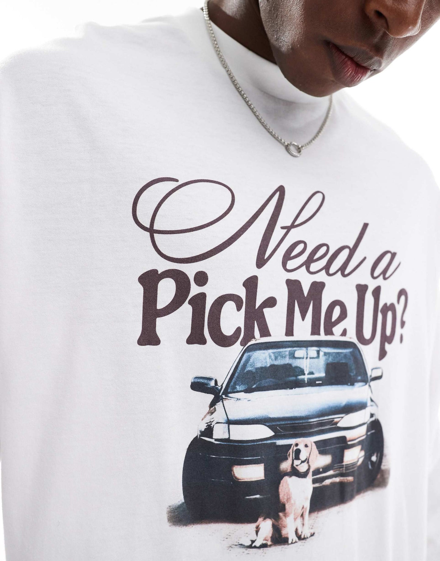 Oversized Long Sleeve T-Shirt With Car Graphic