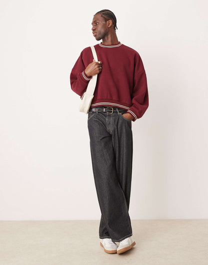 Exreme Oversized Cropped Jumper With Tipping