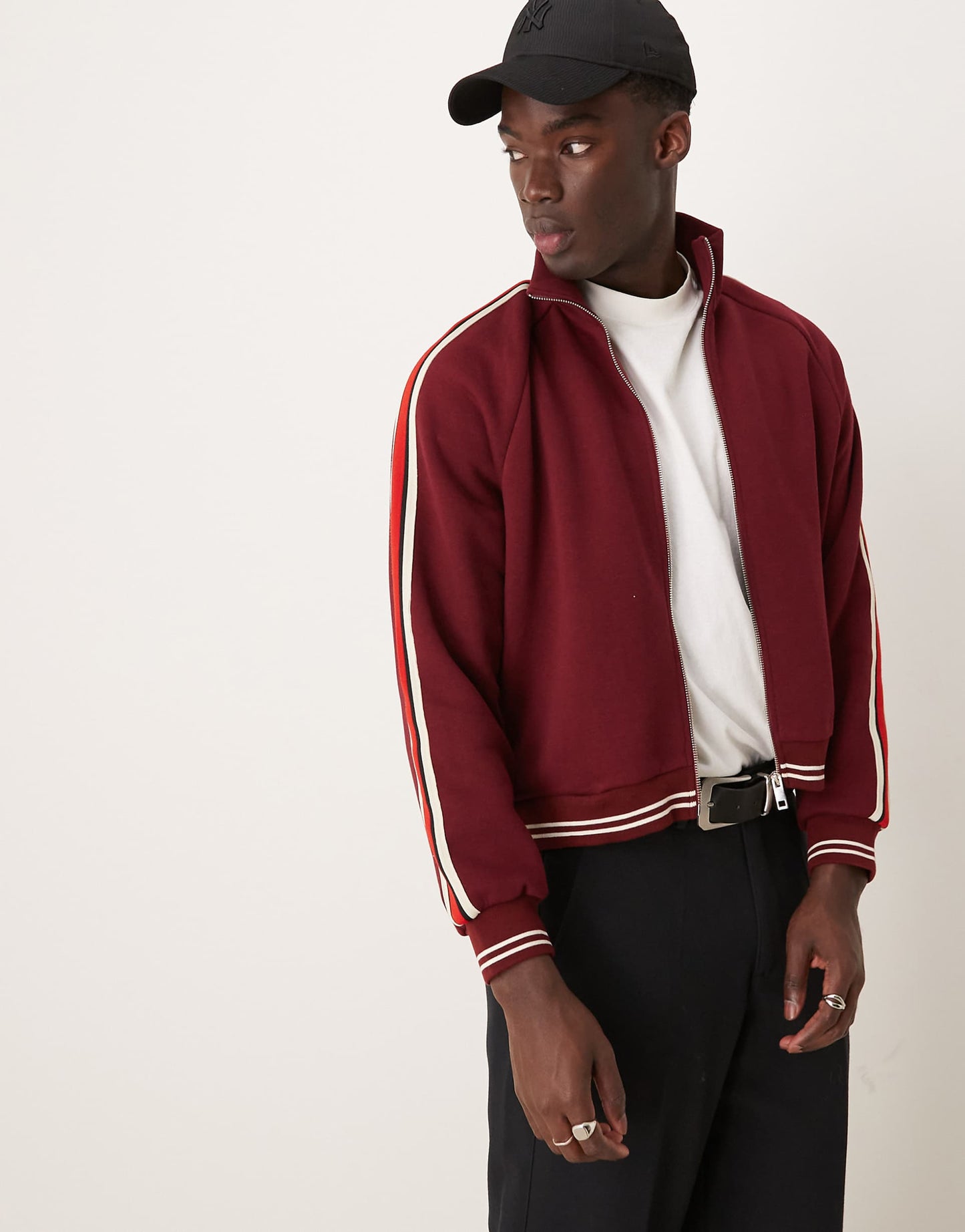 Oversized Track Jacket With Tipping