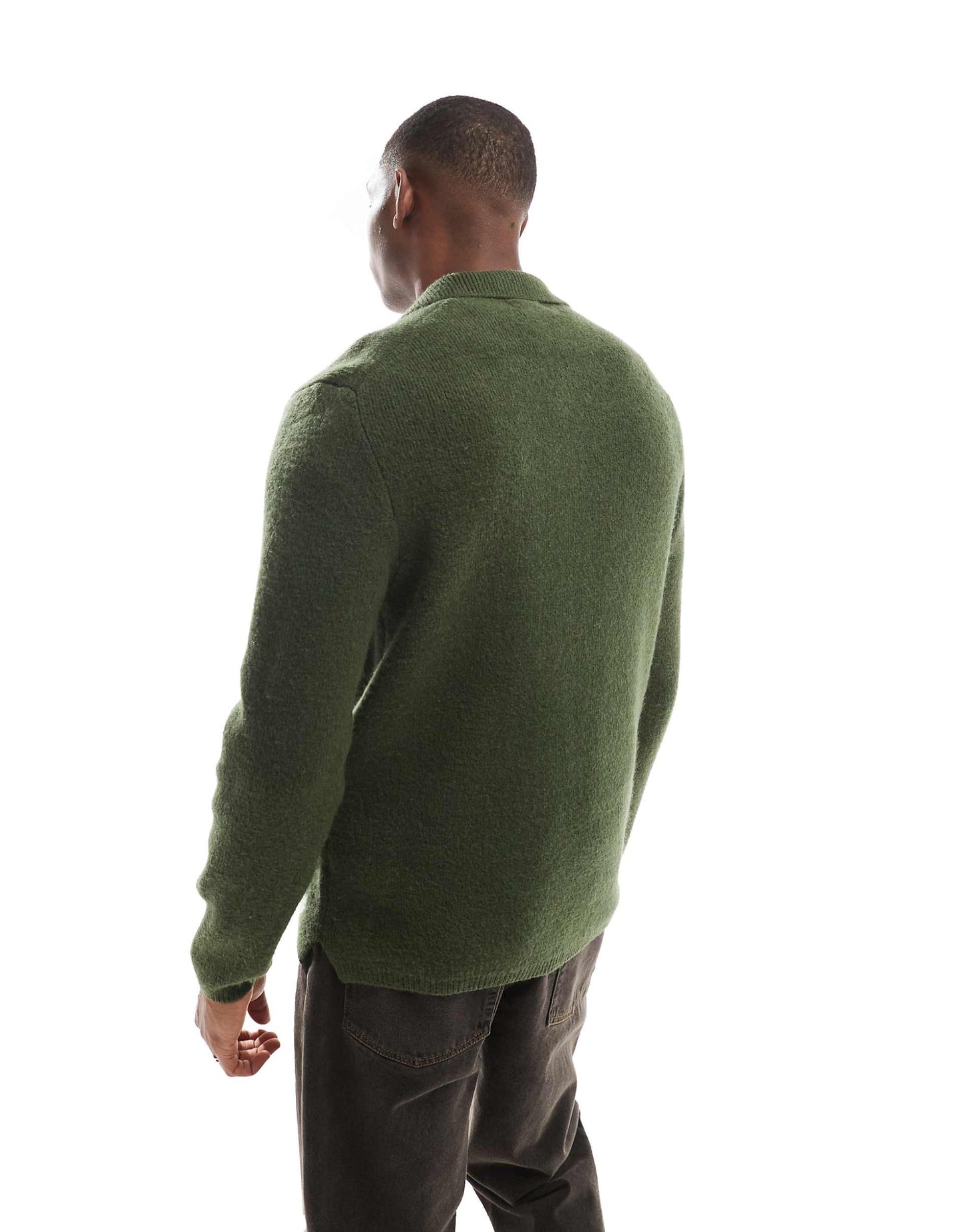 Brushed Knit Zip Polo
