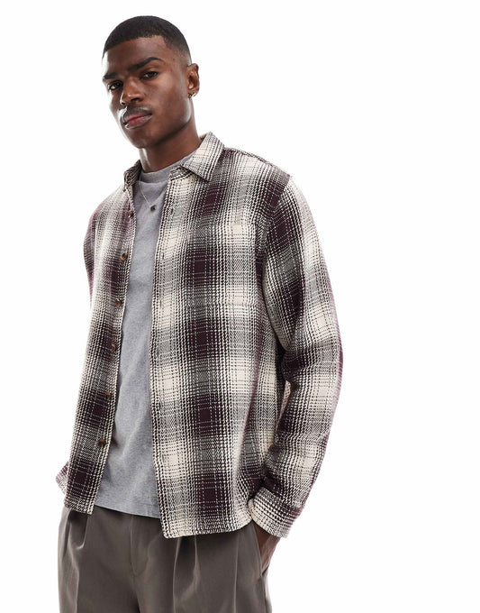 Heavy Weave Check Overshirt