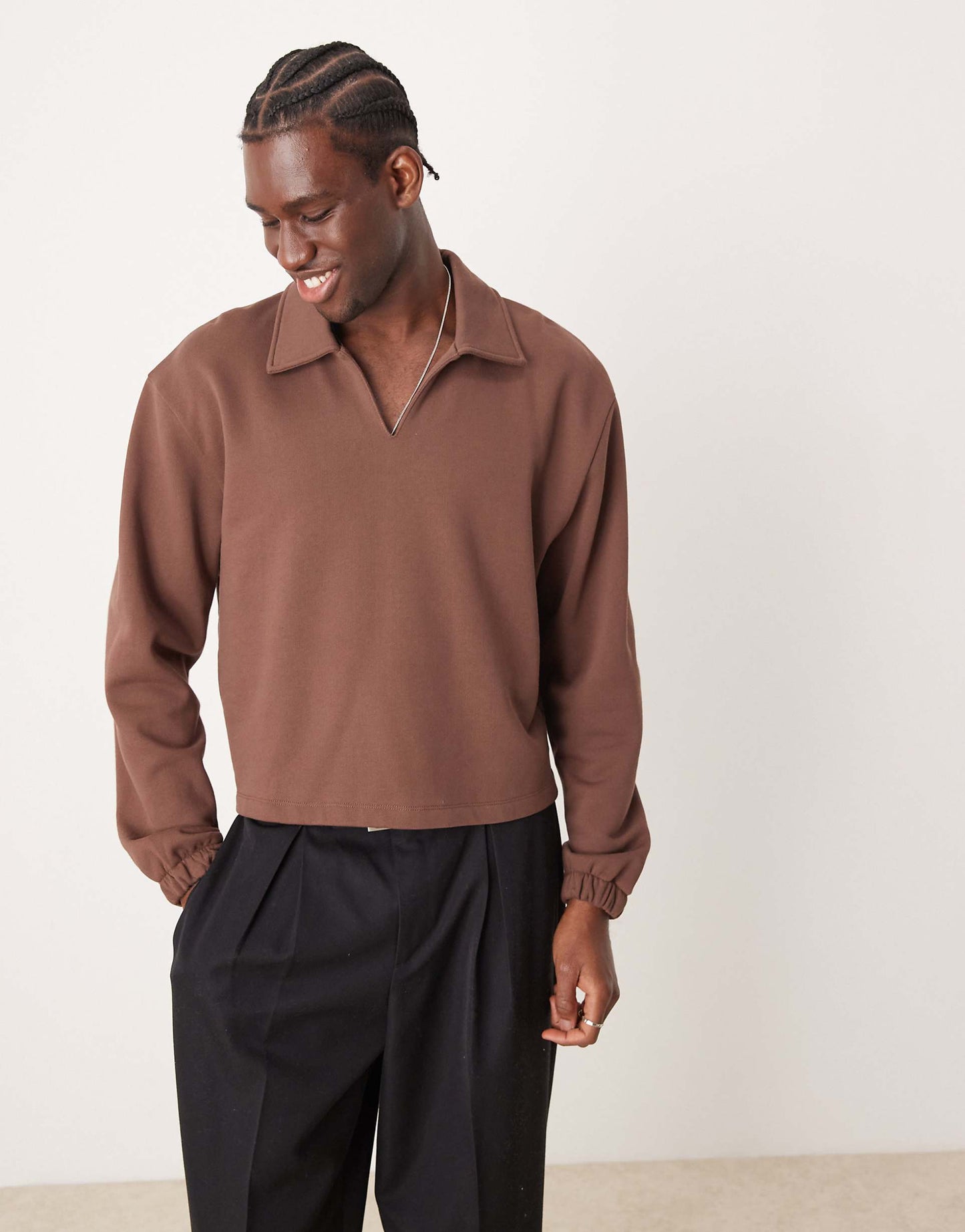 Boxy Oversized Polo Sweatshirt