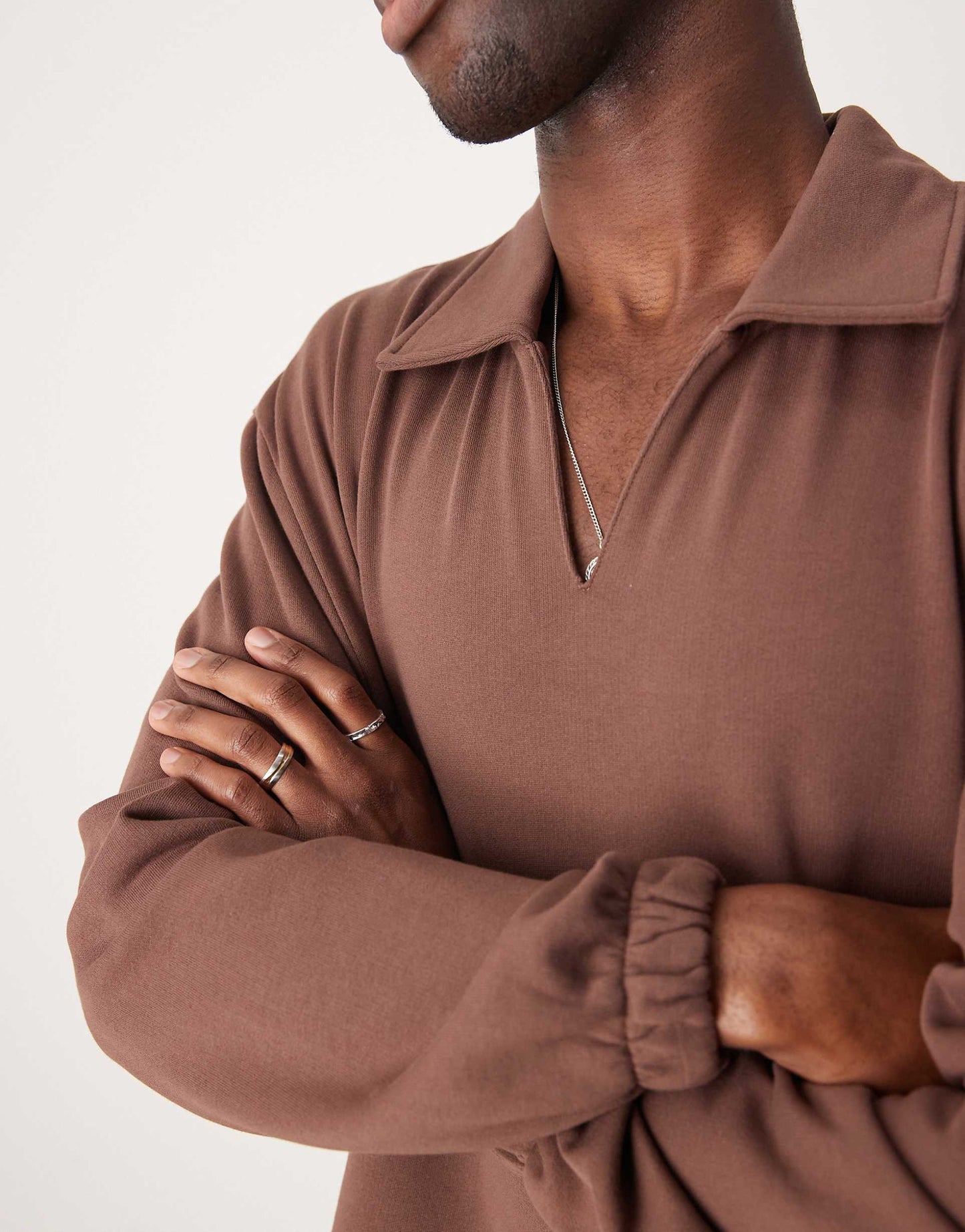 Boxy Oversized Polo Sweatshirt