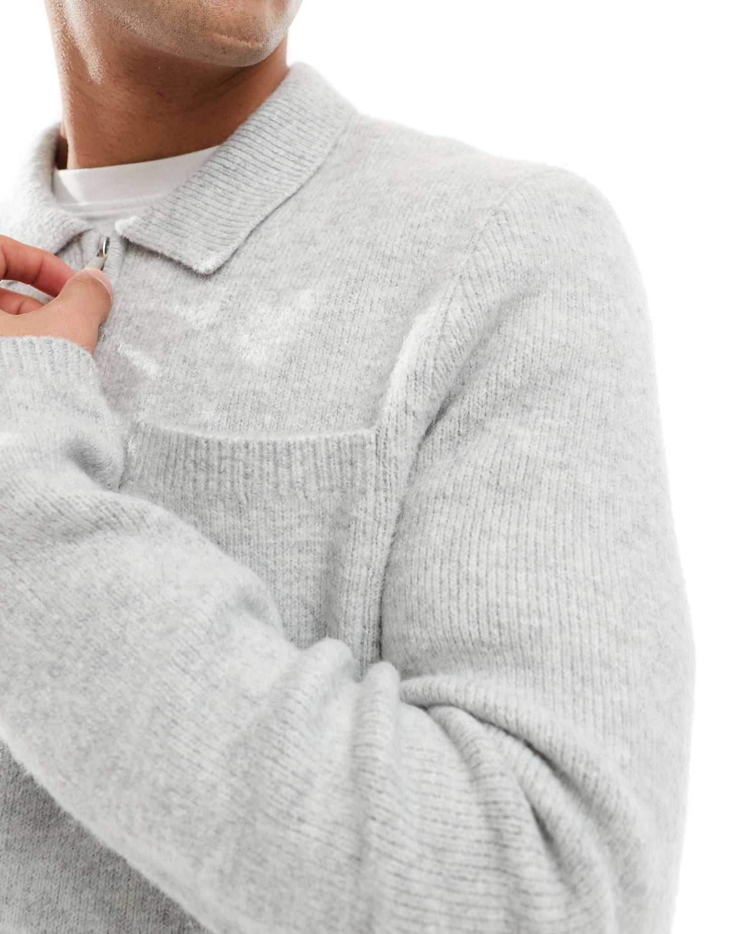 Brushed Knit Zip Polo
