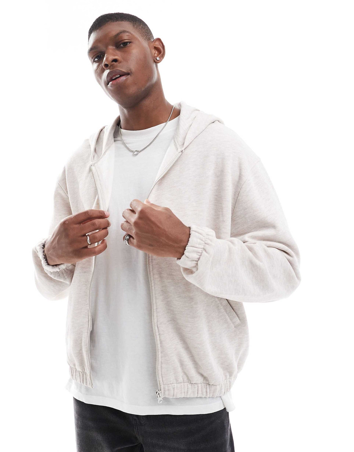 400G Heavyweight Boxy Oversized Zip Through Hoodie
