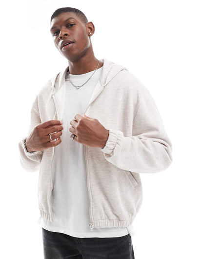 400G Heavyweight Boxy Oversized Zip Through Hoodie
