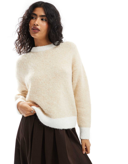 Wool Blend Fluffy Knitted Jumper