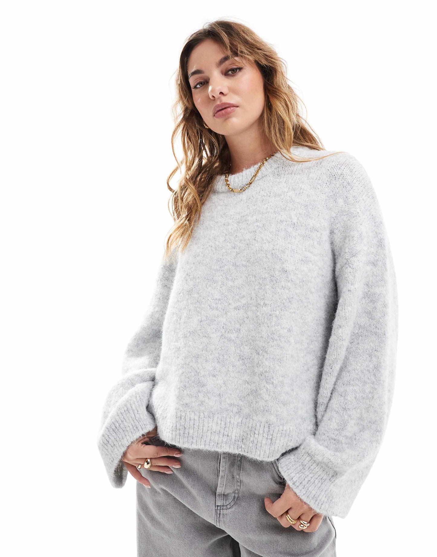 Wool Blend Fluffy Wide Sleeve Oversized Jumper