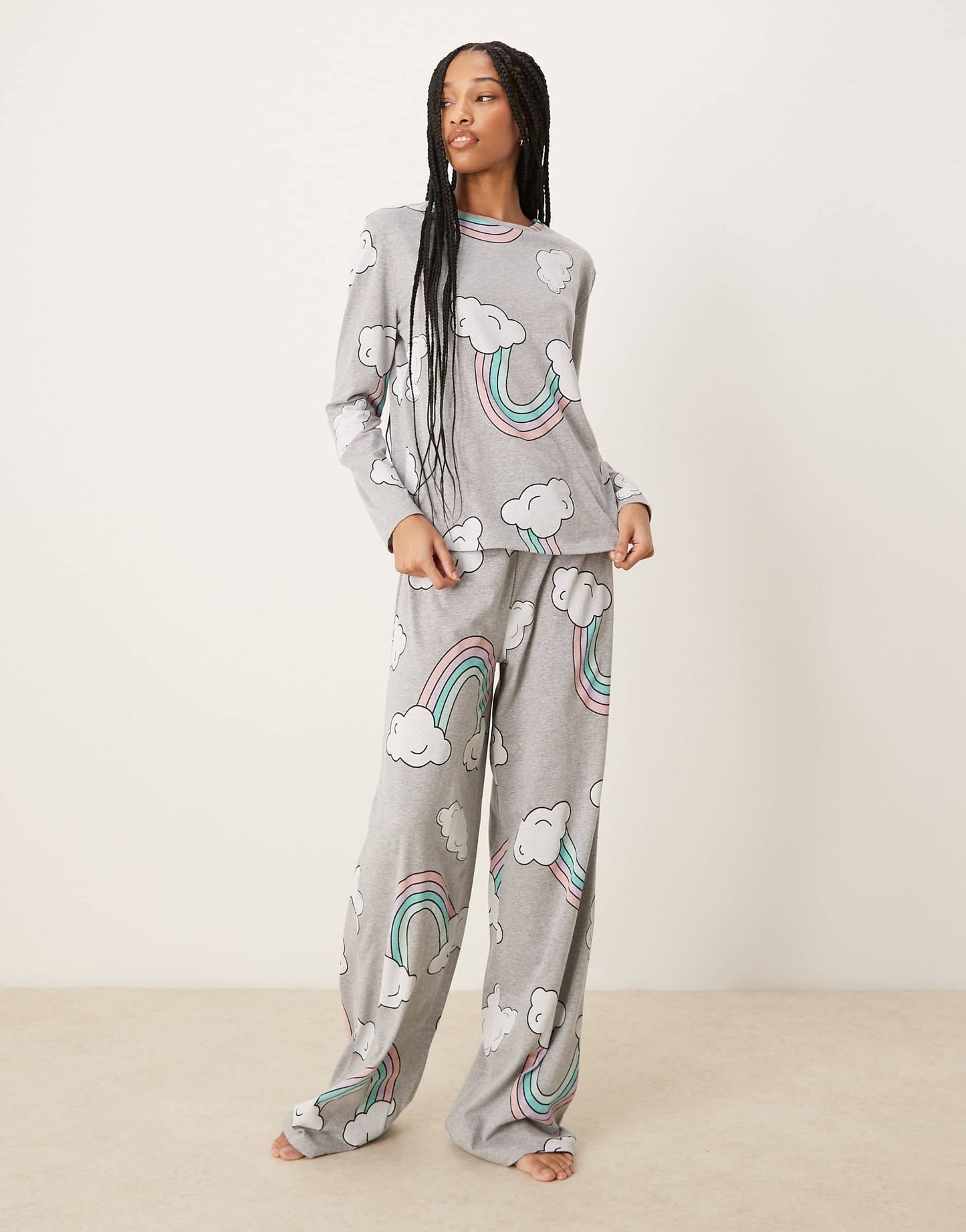 Tall Rainbow Long Sleeve Top & Trouser Pyjama Set