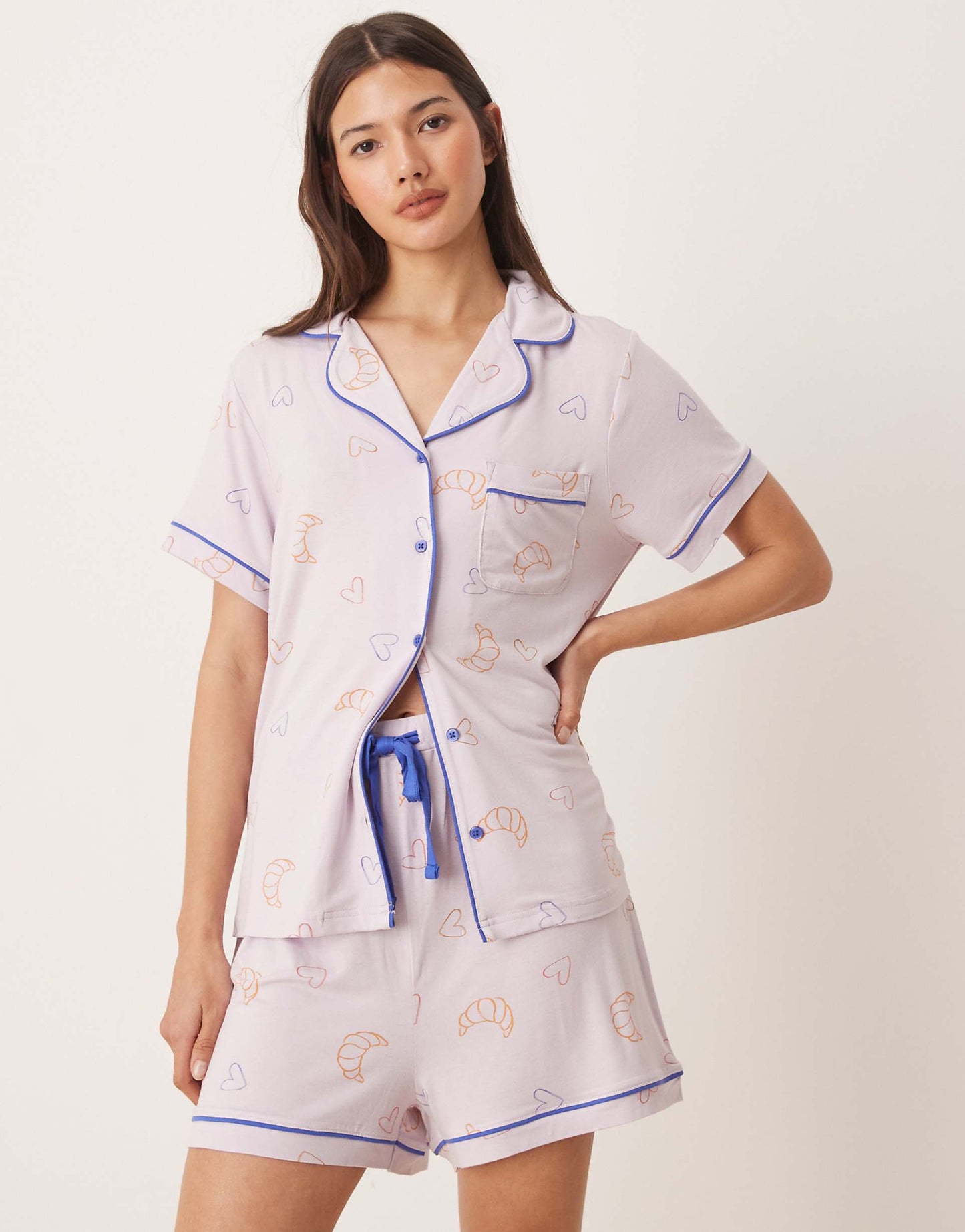 Super Soft Short Sleeve Shirt And Short Pyjama Set