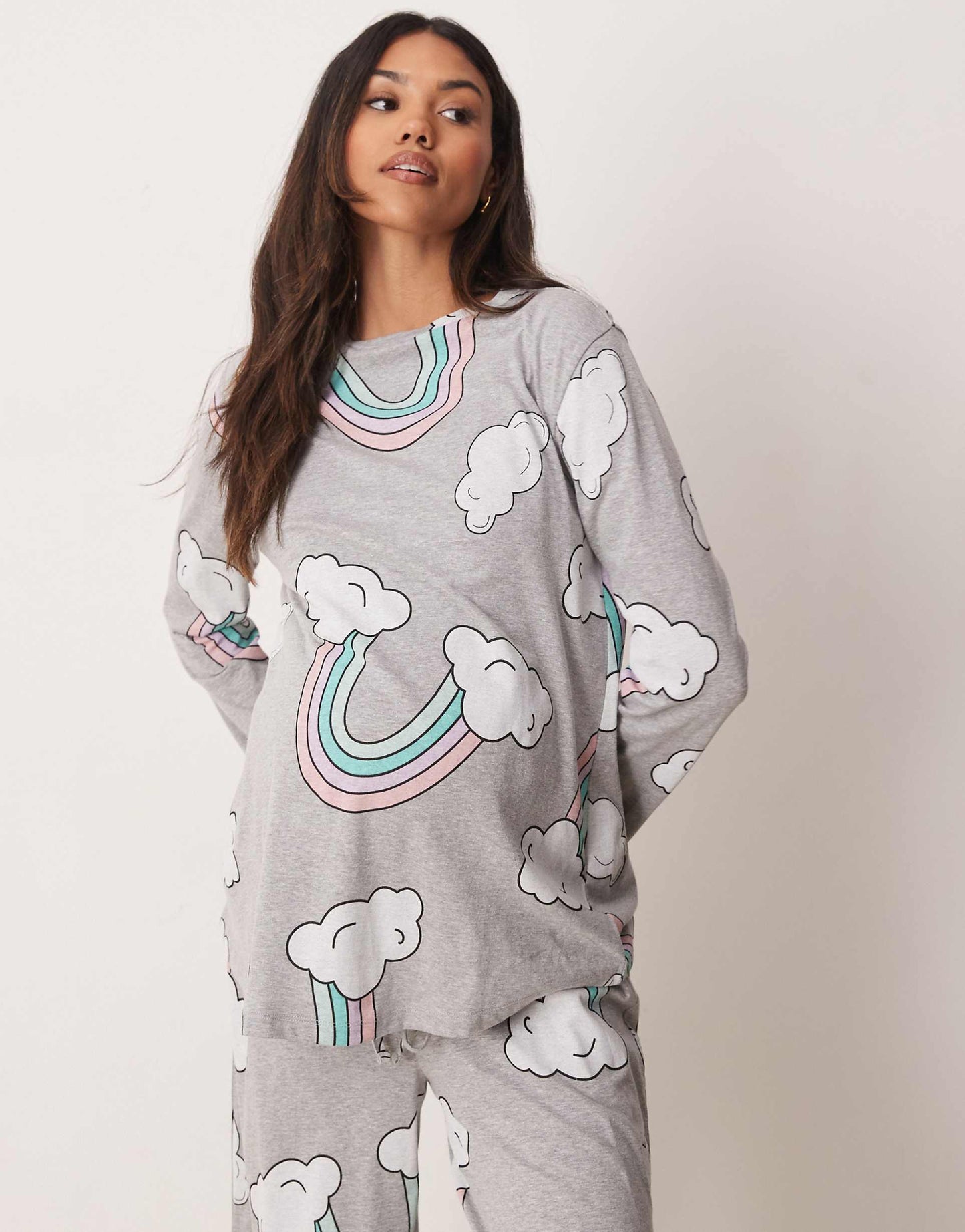 Maternity Rainbow Long Sleeve Top & Trouser Pyjama Set