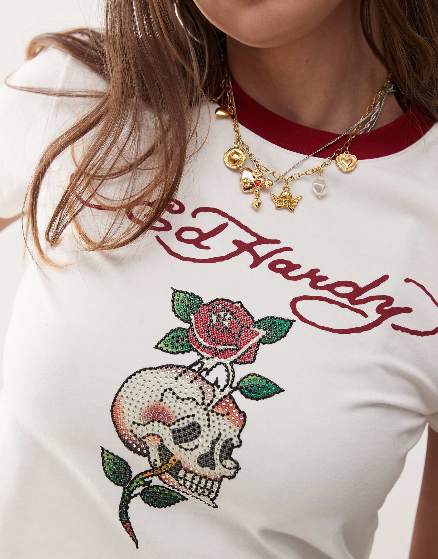 Skull Rose Diamante Baby T-Shirt