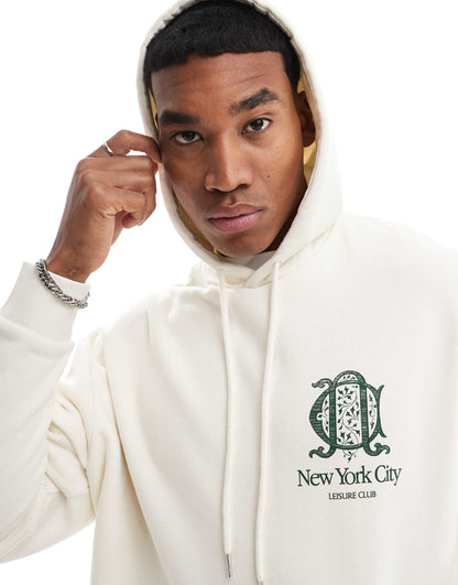 Oversized Hoodie With Chest Print