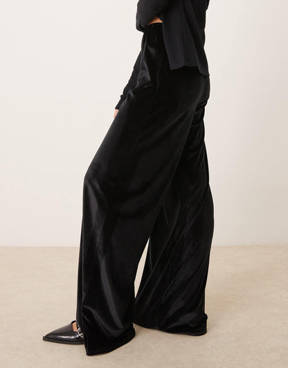 Velvet Wide Leg Trousers