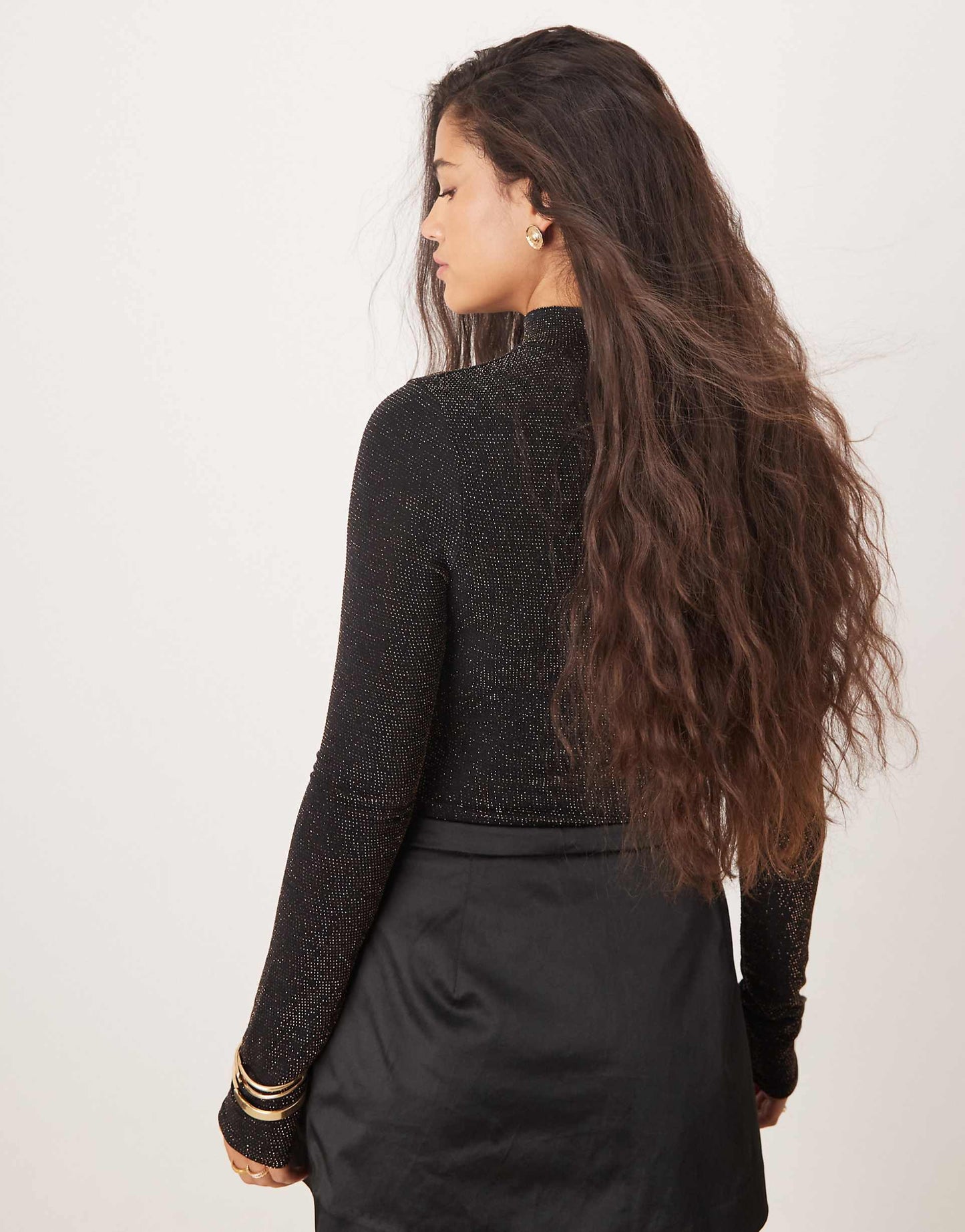 High Neck Gold Glitter Bodysuit
