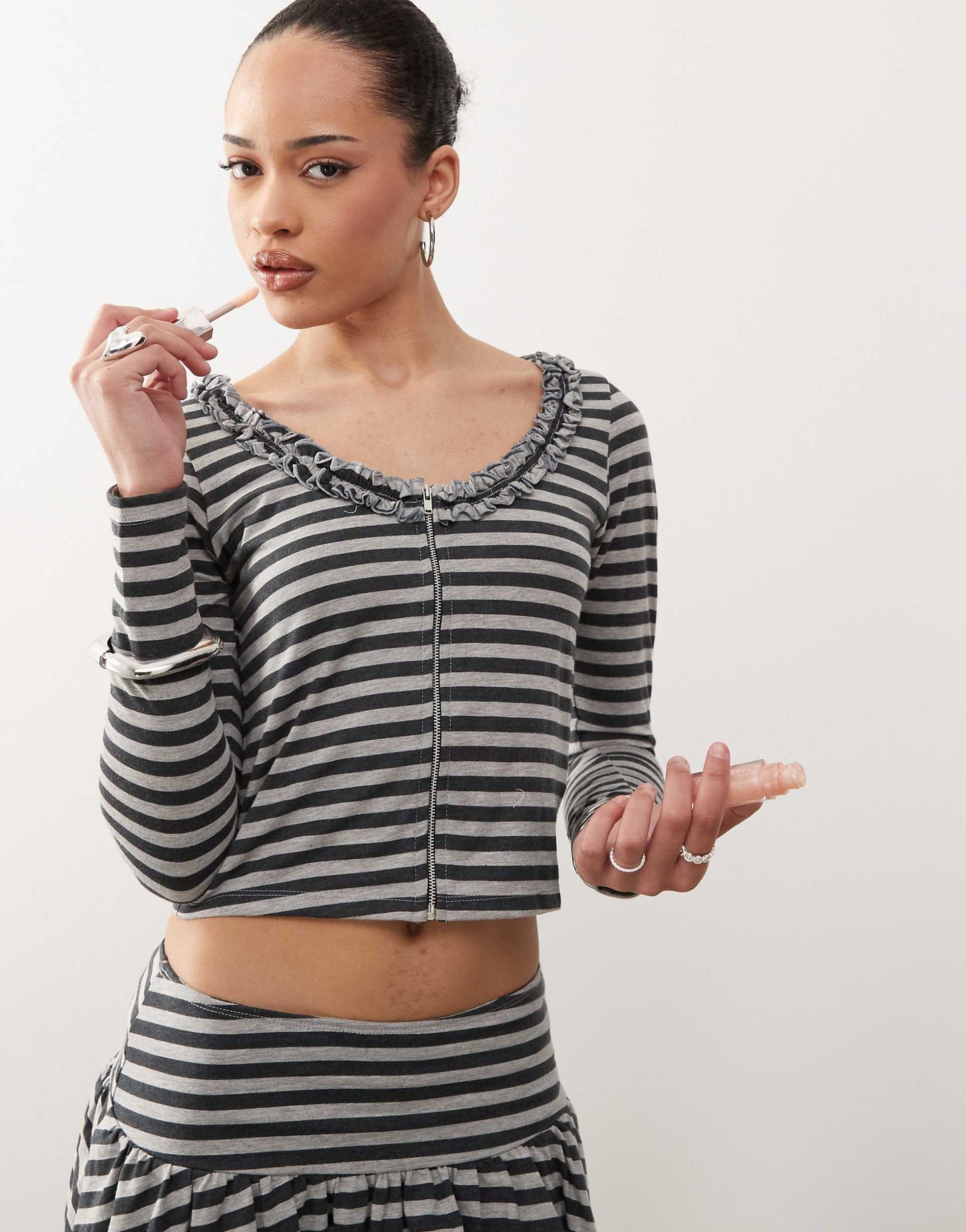 Ethel Zip Stripe Cardigan