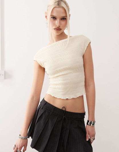 Erika Backless Sequin Mesh Top