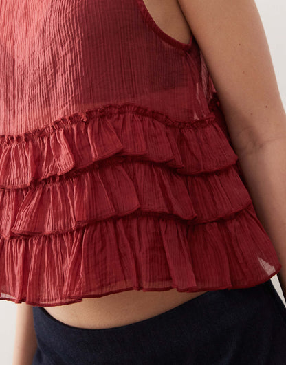 Lamina Unlined Ruffle Blouse