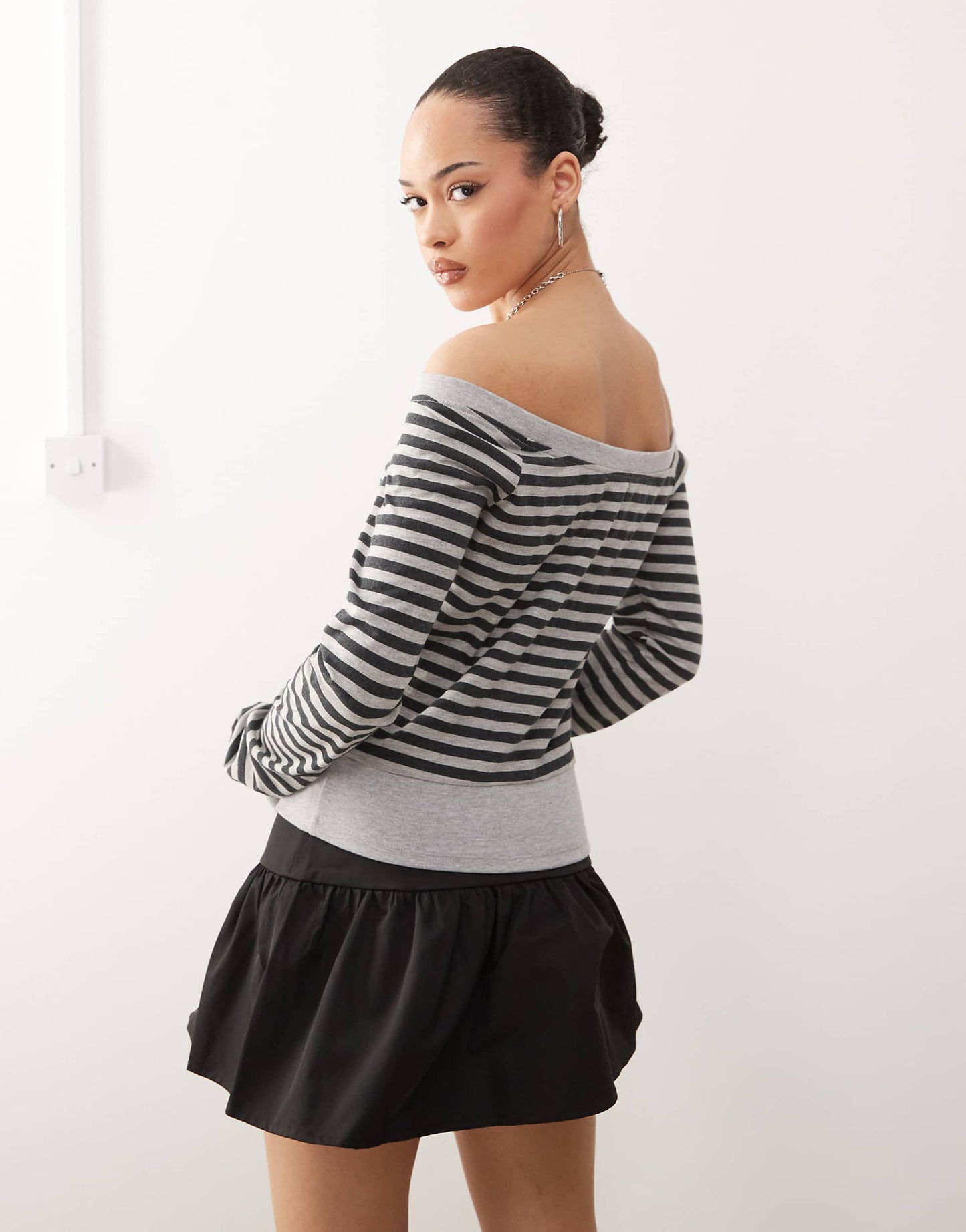 Yacin Slouchy Stripe Long Sleeve Top