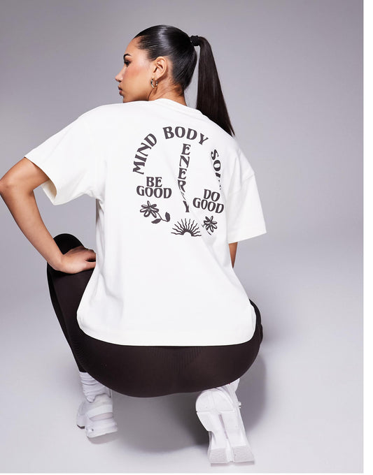 Icon Back Print Boxy Heavyweight Cotton T-Shirt With Quick Dry Finish