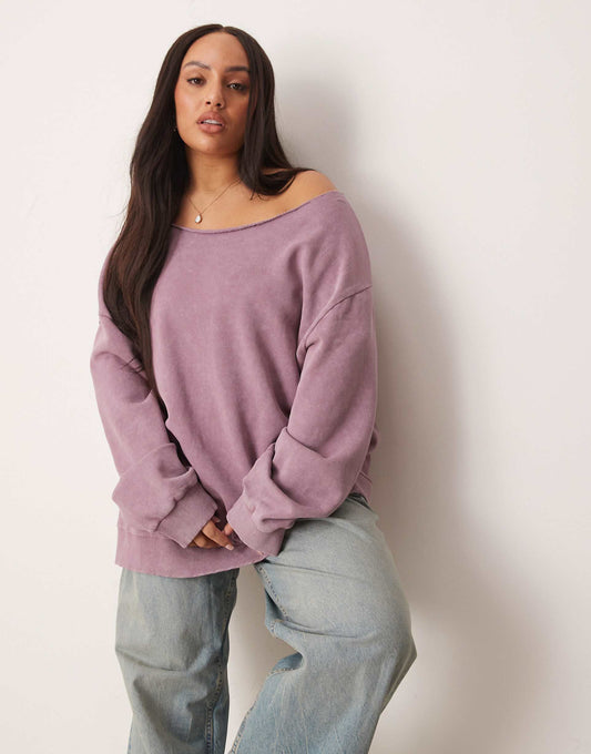 Curve Off Shoulder Sweatshirt