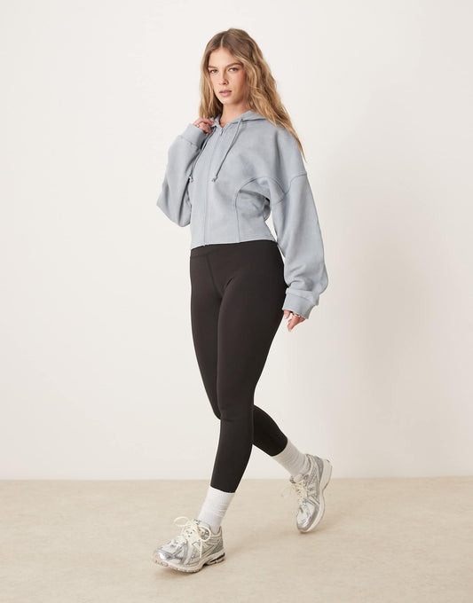 Seam Detail Zip Through Hoodie