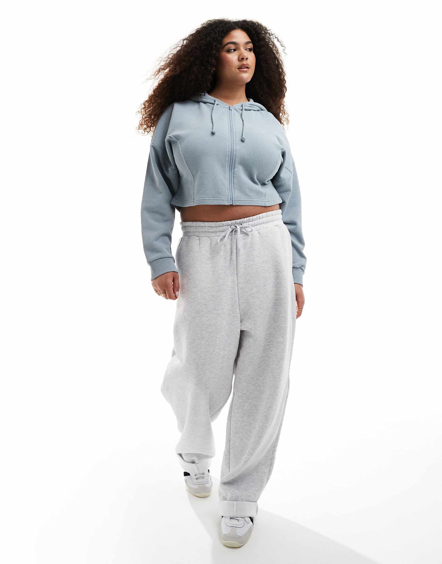 Curve Seam Detail Zip Through Hoodie