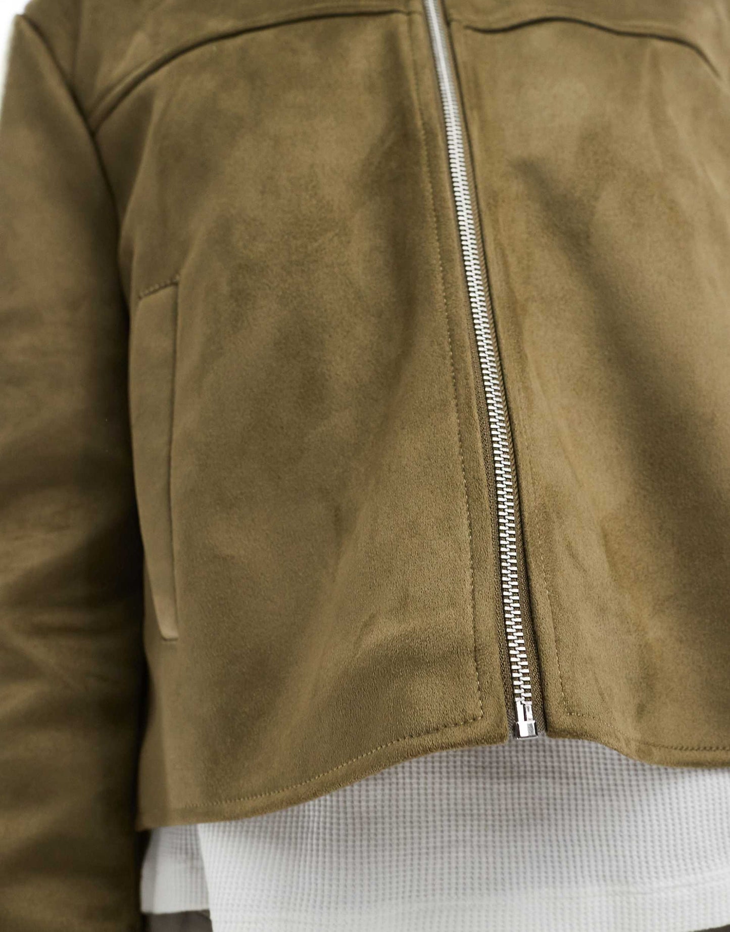 Faux Suede Top Collar Jacket