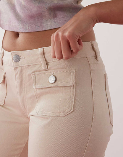 Straight Leg Trousers With Front Pocket Detail