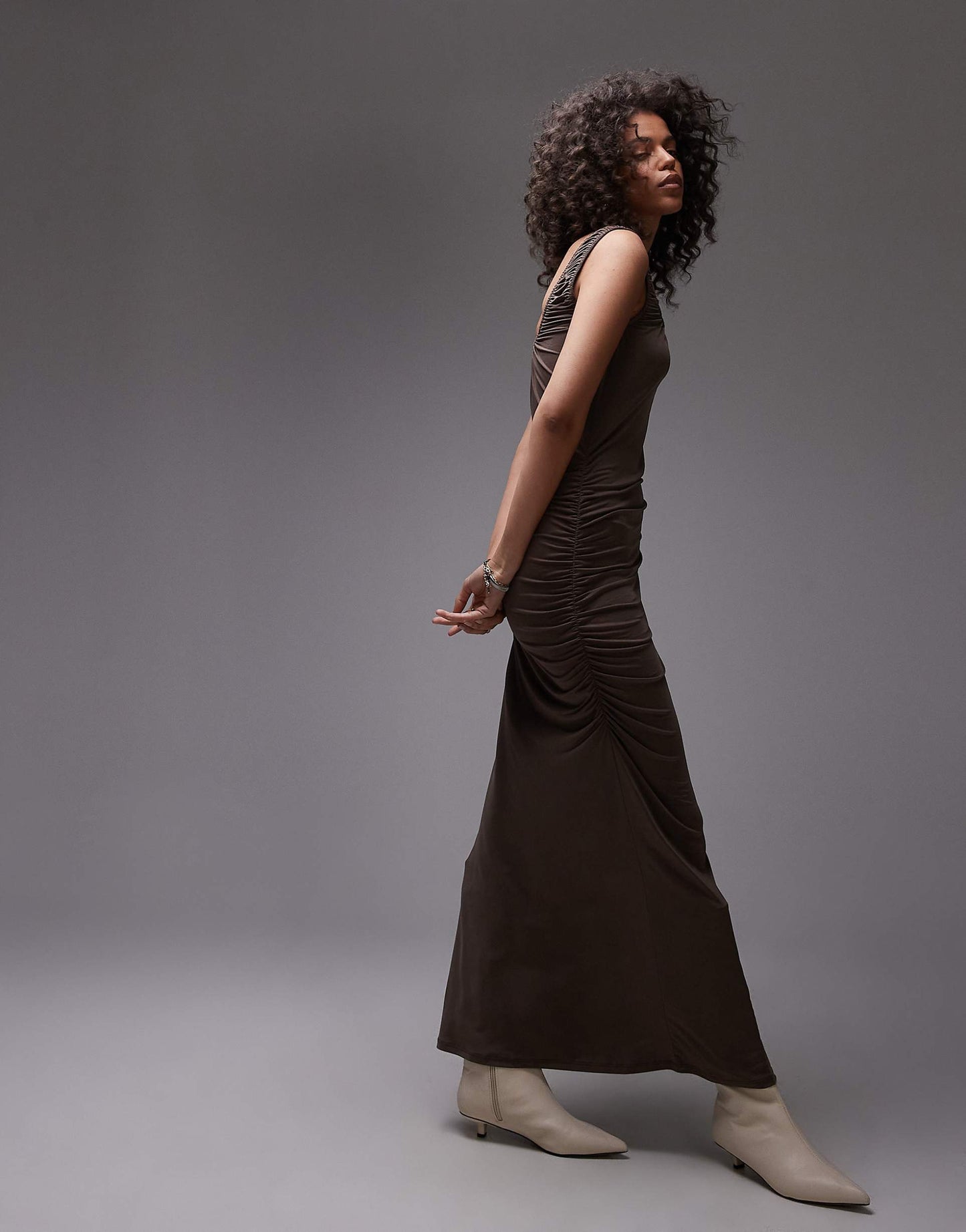 Slinky Scoop Neck Maxi Dress