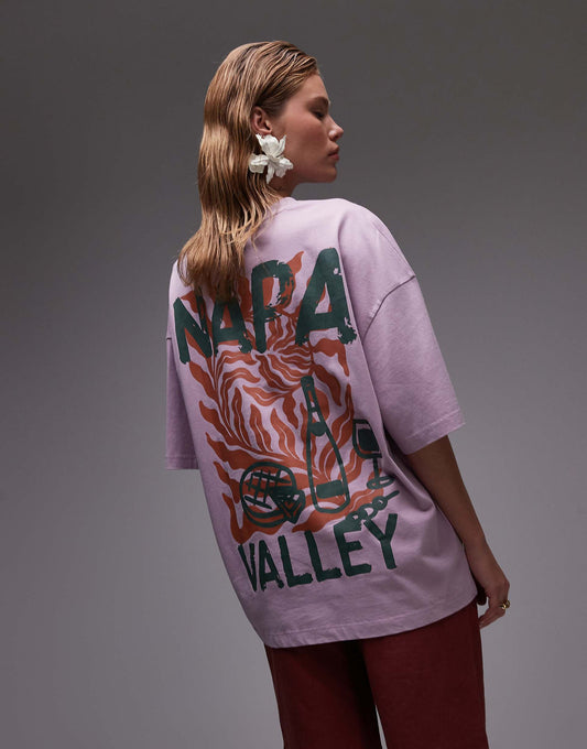 Graphic Napa Valley Oversized Tee With Backprint