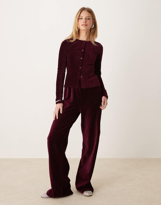 Wide Leg Velvet Cord Trousers