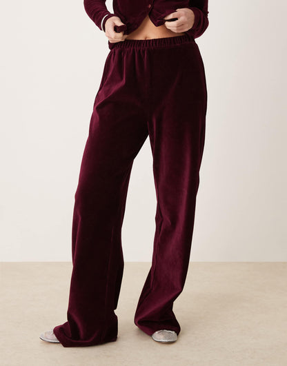 Wide Leg Velvet Cord Trousers