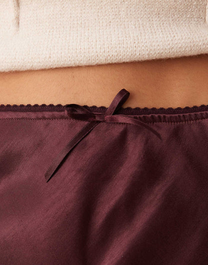 Satin Bias Bow Detail Maxi Skirt