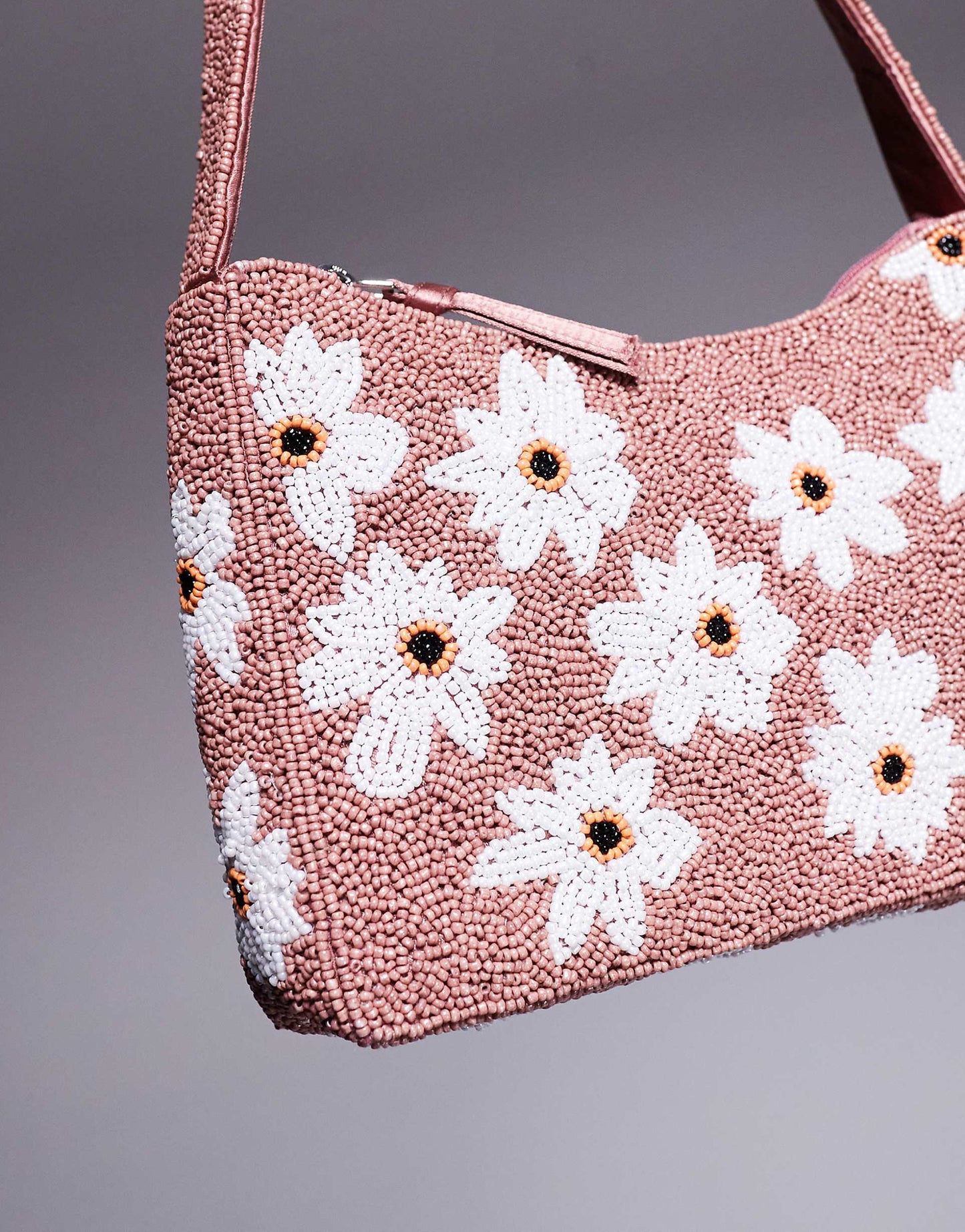 Flower Beaded Shoulder Bag
