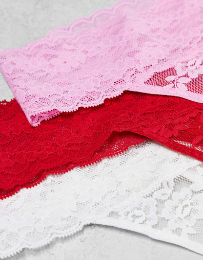 3 Pack Lacey Lace Thong