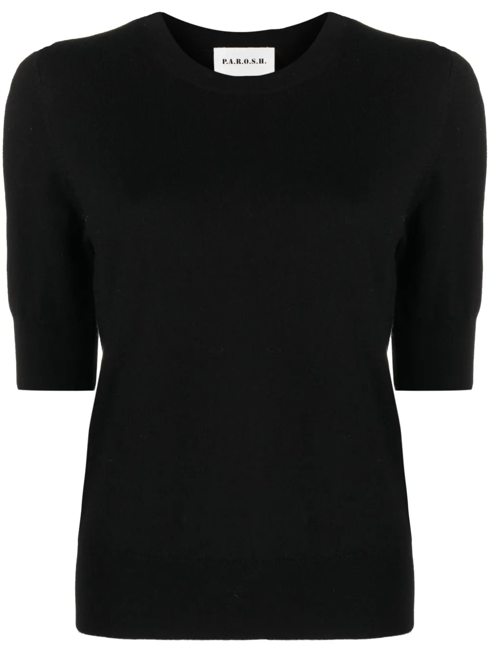 Short-Sleeved Wool-Blend Blouse