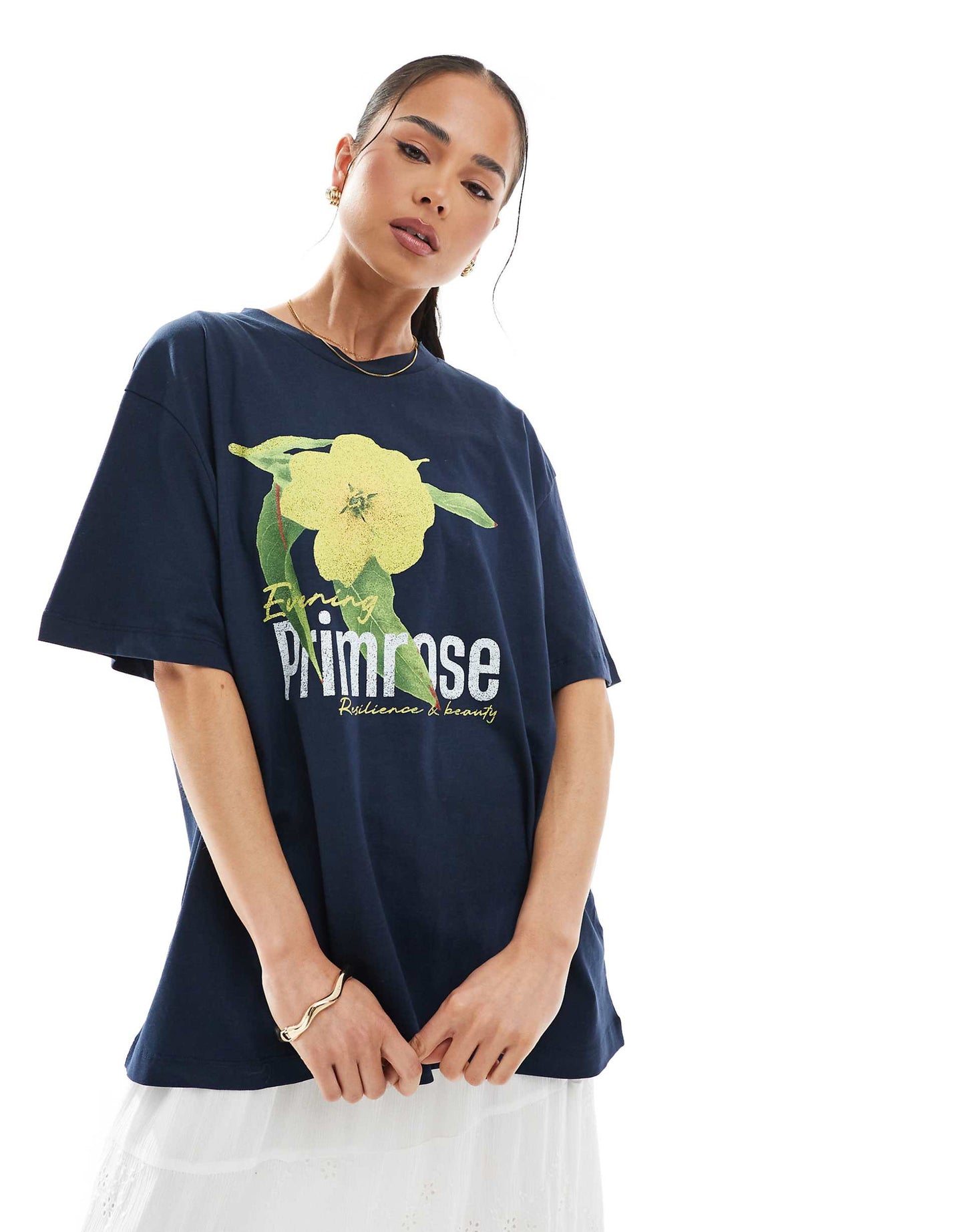 Oversized T-Shirt Primrose Flower Graphic T-Shirt