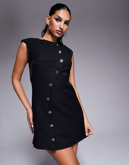 Asymmetric Hem Mini Dress