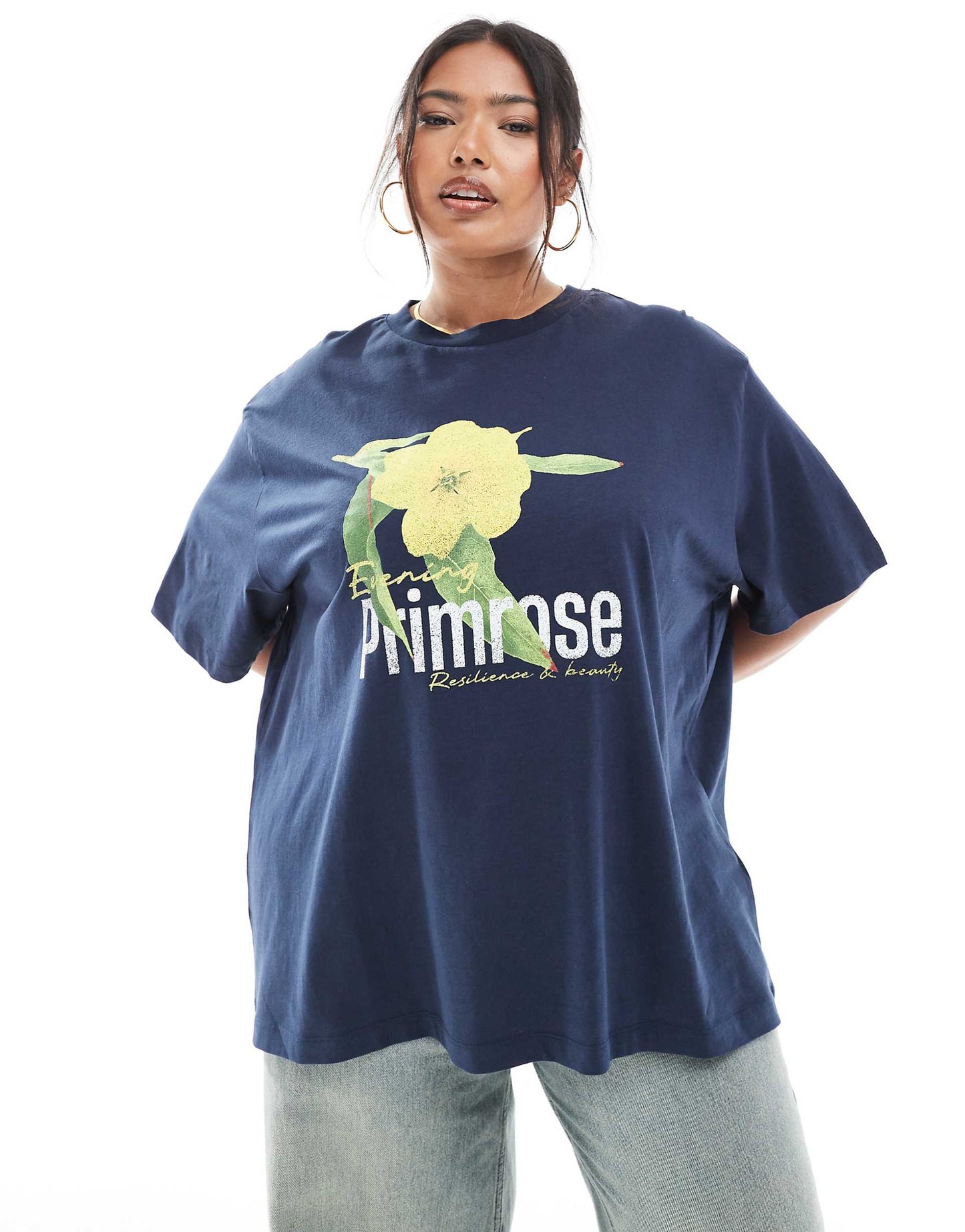 Curve Oversized T-Shirt Primrose Flower T-Shirt