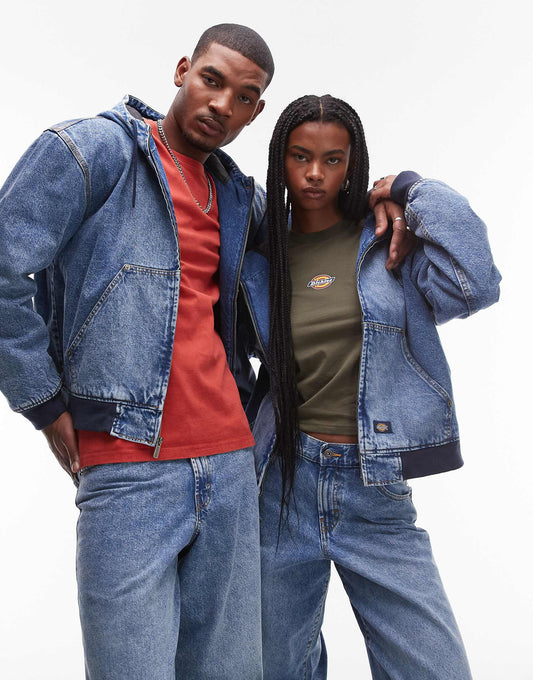 Loose Wave Hooded Denim Jacket