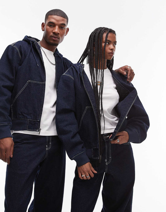 Loose Wave Hooded Denim Jacket