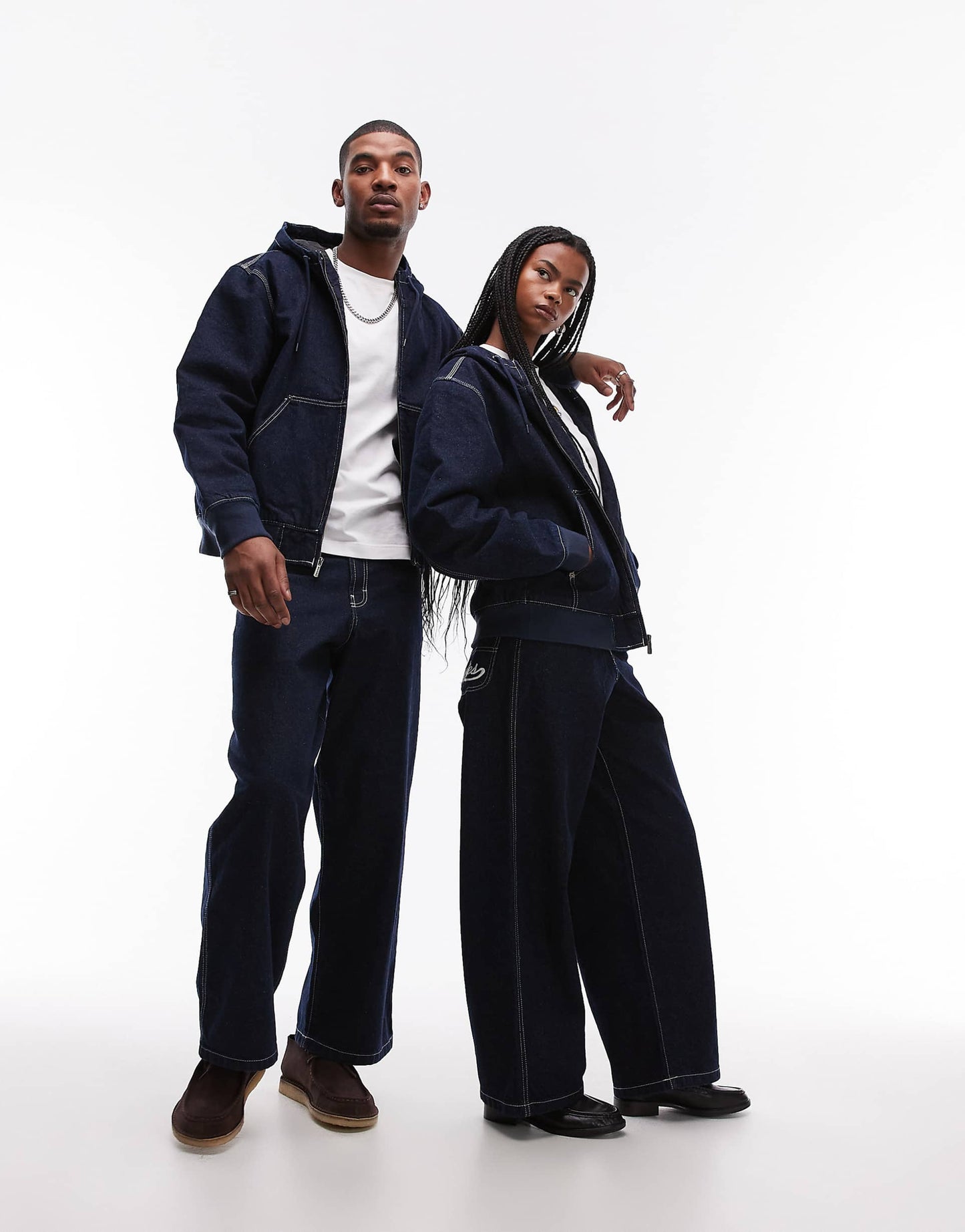 Loose Wave Hooded Denim Jacket