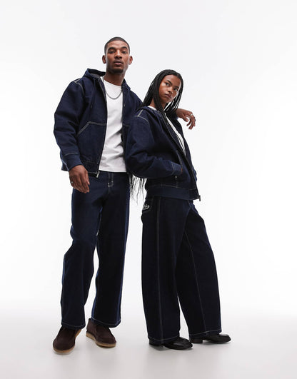 Loose Wave Hooded Denim Jacket