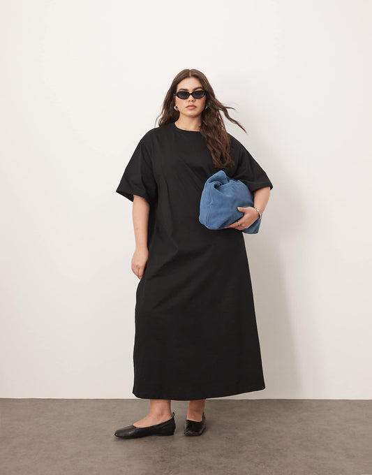 Curve Premium Heavyweight T Shirt Midi Dress