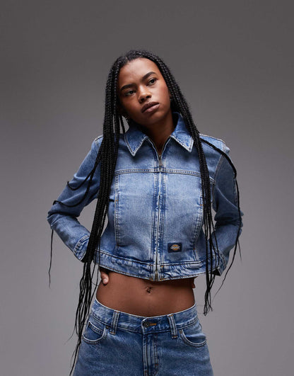 Loose Wave Slim Fit Denim Jacket