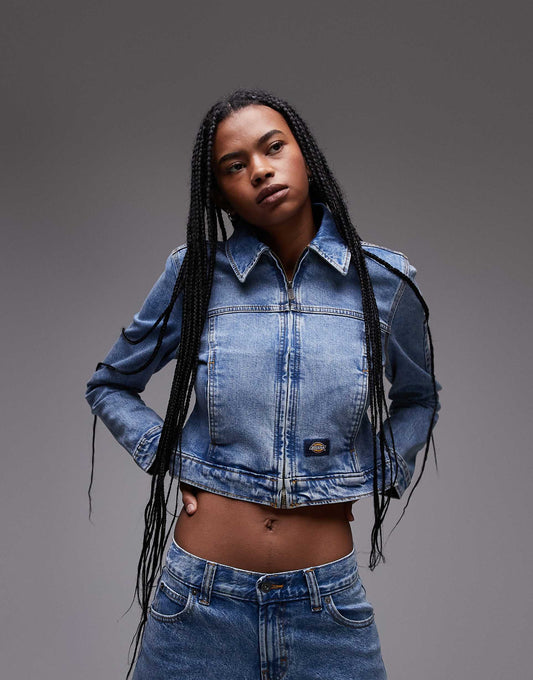 Loose Wave Slim Fit Denim Jacket