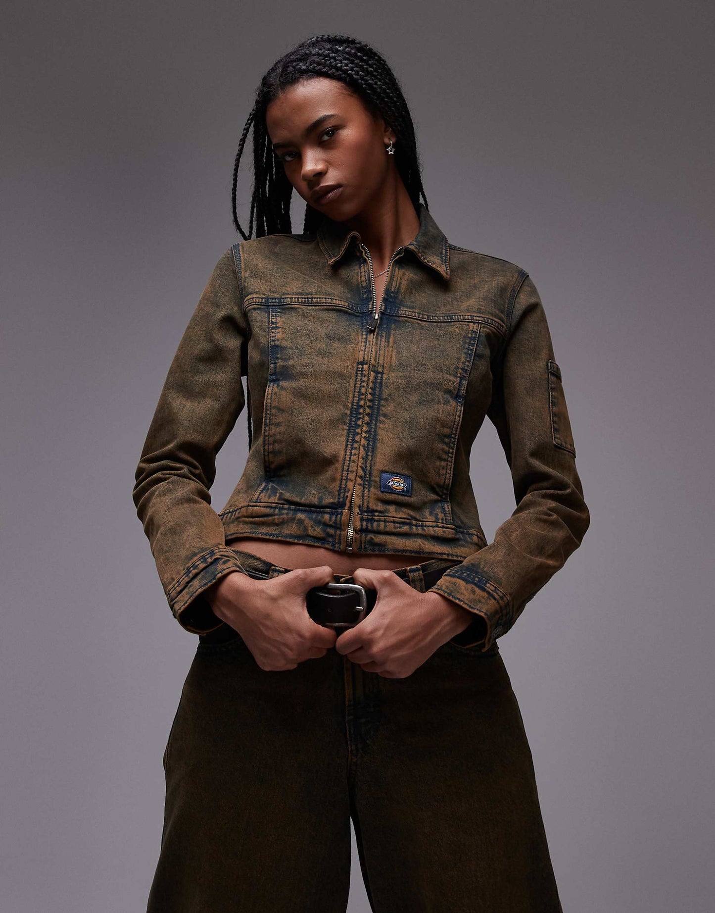 Loose Wave Slim Fit Denim Jacket